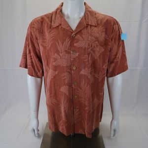Paradise Blue 100% Silk Casual Button Shirt (XL)
